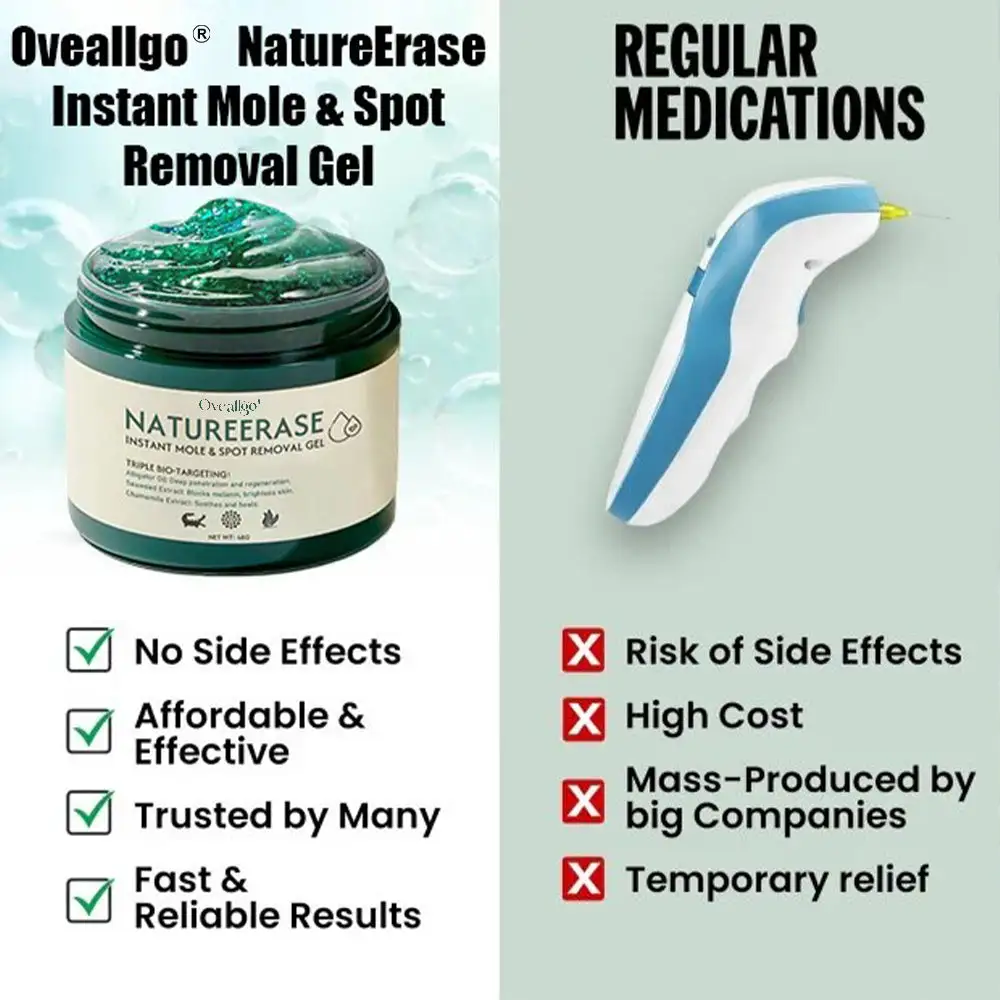 ✅ Official Store: Oveallgo® NatureErase Promax Instant Mole & Spot Removal Gel